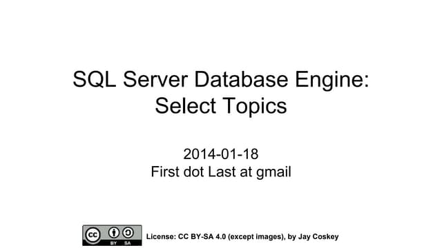 SQL Server Select Topics