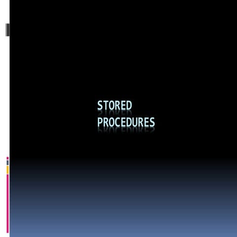 Sql server ___________session_18(stored procedures) | PPT