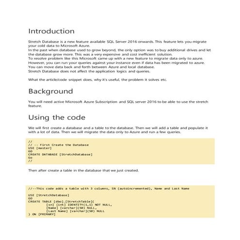 Backup your tables to SQL Azure using SQL Stretch