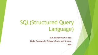 Structured Query Language (SQL) - Lecture 5 - Introduction to Databases ...