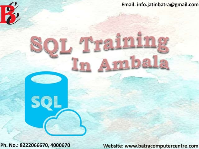 SQL Training in Ambala ! Batra Computer Centre