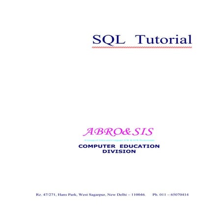 Sql tutorial | PDF