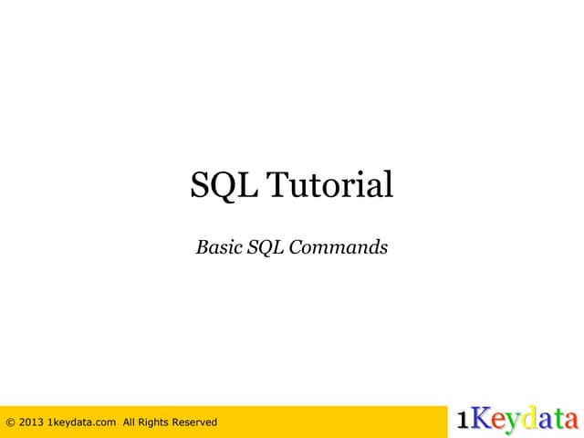 SQL Tutorial - Basic Commands