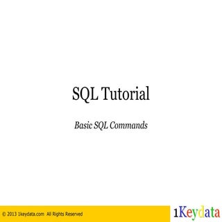 SQL Tutorial - Basic Commands