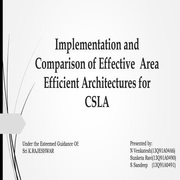 implementation and comparision of effective area efficient architecture for CSLA