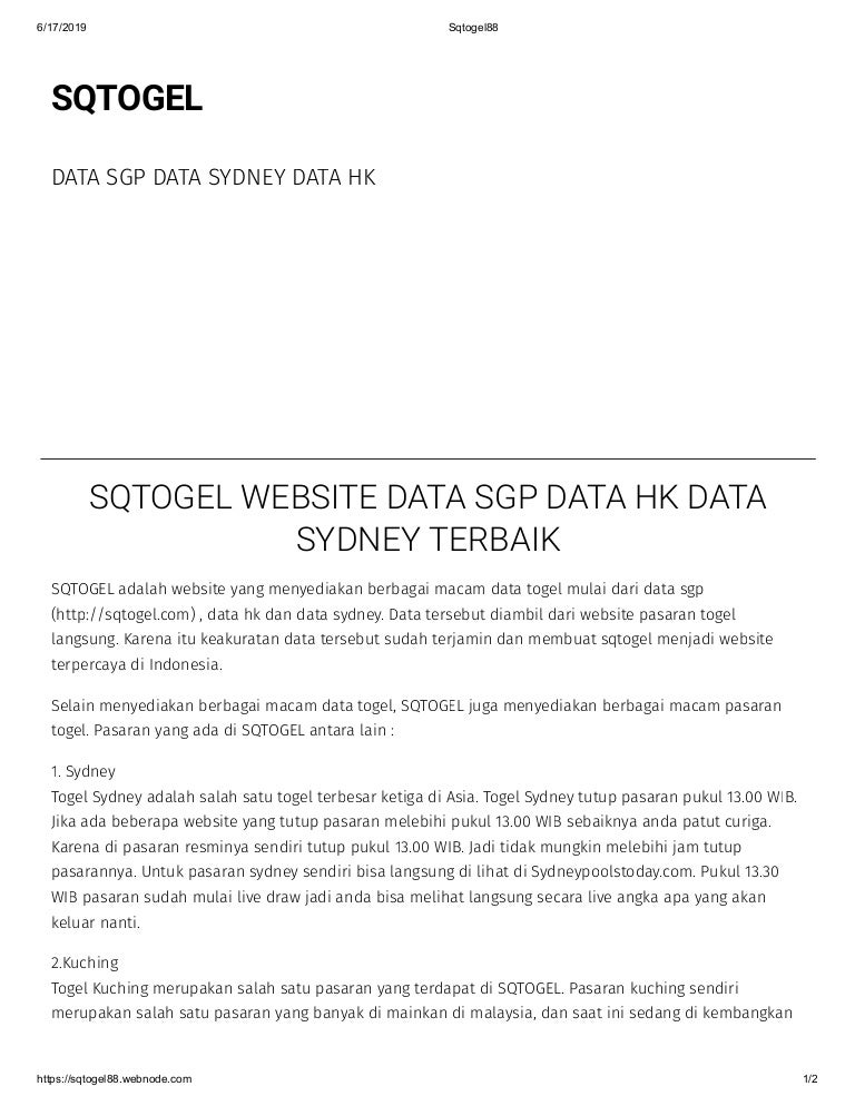 Togel Yang Akan Keluar Nanti Malam Indonesia
, Sqtogel Data Sgp Data Hk Data Sydney