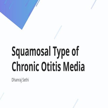 "Chronic Otitis Media: Understanding Squamousal Type CSOM and Its Implications