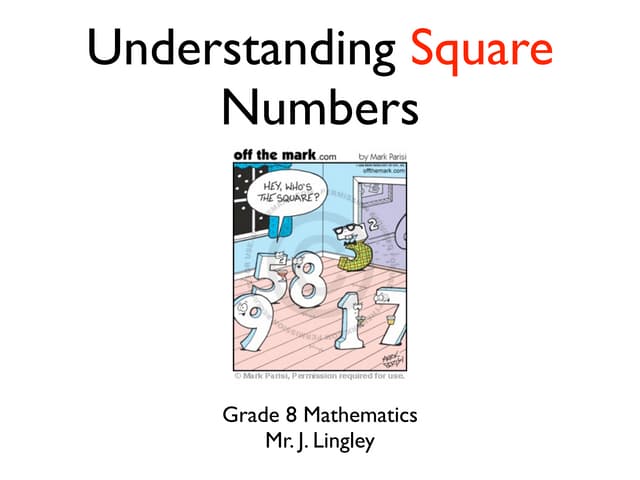 Understanding Square Numbers (Lesson 1) 