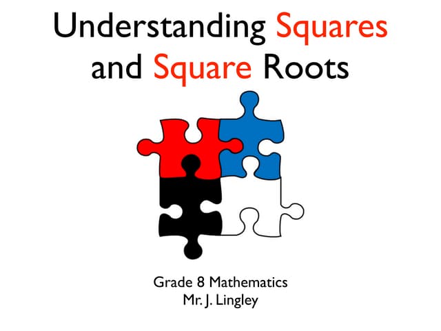Applying Knowledge of Square Numbers and Square Roots 