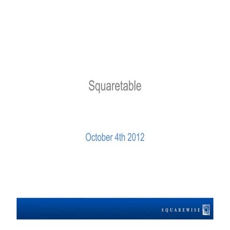 Squaretable October 4th 2012 on sustainable materials and end products
