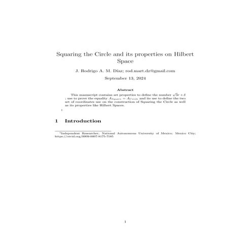 manuscript - Squaring the Circle and Hilbert Space