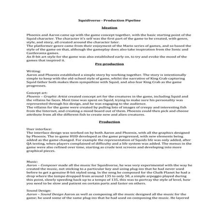 Squidiverse Production Pipeline