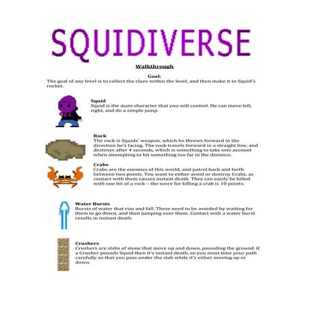 Squidiverse walkthrough