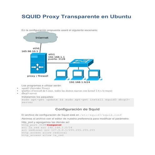 Squid proxy transparente en ubuntu
