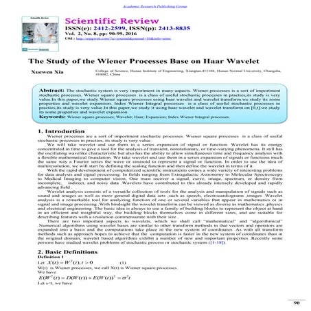 The Study of the Wiener Processes Base on Haar Wavelet