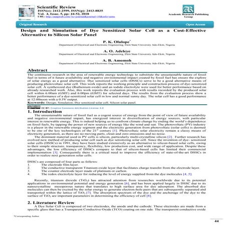 Dye Sensitized Solar cell (DSSC) | PPTX