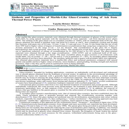 Sinthesis and Properties of Marble-Like Glass-Ceramics Using of Ash from Ther...