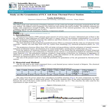 Study on the Granulation of FLY Ash from Thermal Power Station