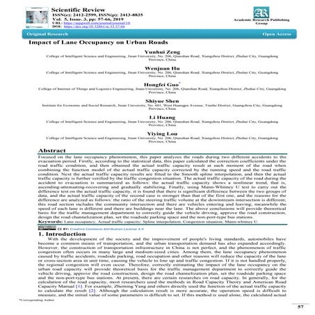 Impact of Lane Occupancy on Urban Roads