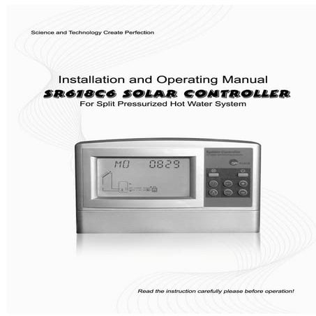 SR618C6 Solar Water Heater Controller for Split Solar Water Heating System