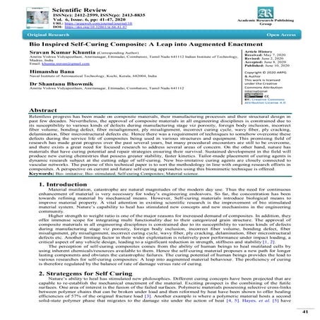 Bio Inspired Self-Curing Composite: A Leap into Augmented Enactment