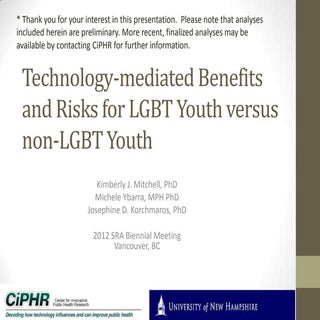 Technology-mediated benefits and ri...