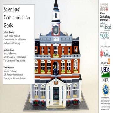 SRA 2019: Scientists' Goals Presentation