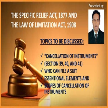 Specific Relief Act, 1877 | Presentation