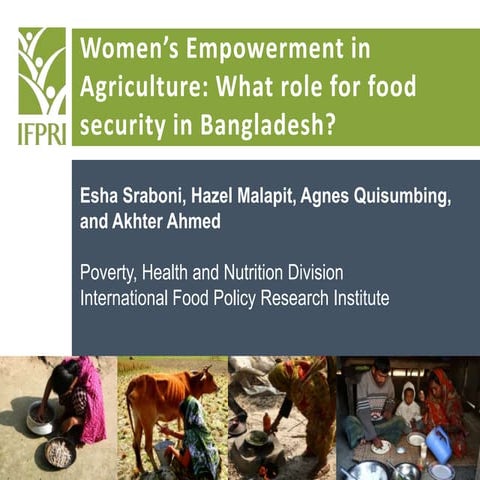 WEAI and Food Security in Bangladesh