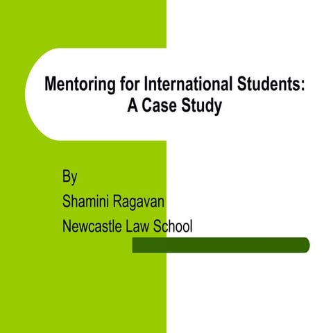 Mentoring for international students: a case study