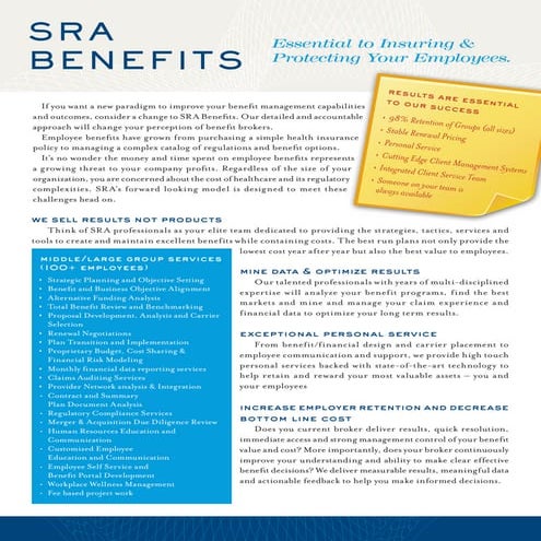 SRA Benefits 100+ Employees