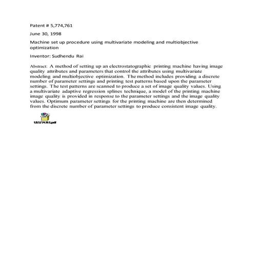 Sudhendu Rai Patent abstracts (Word document with embedded patents)