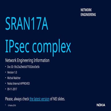 SRAN17A IPsec intergration for Single ran