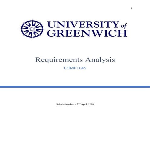 Requirements Analysis COMP1645