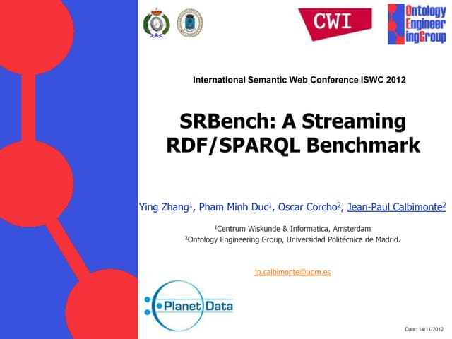 SRBench Streaming  RDF SPARQL Bench...