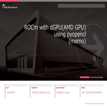 ROCm with dGPU(AMD GPU) using pyopencl (memo)