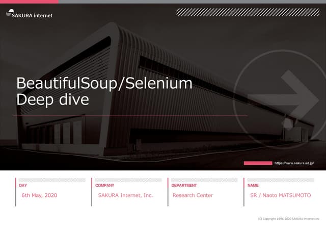 BeautifulSoup / selenium Deep dive