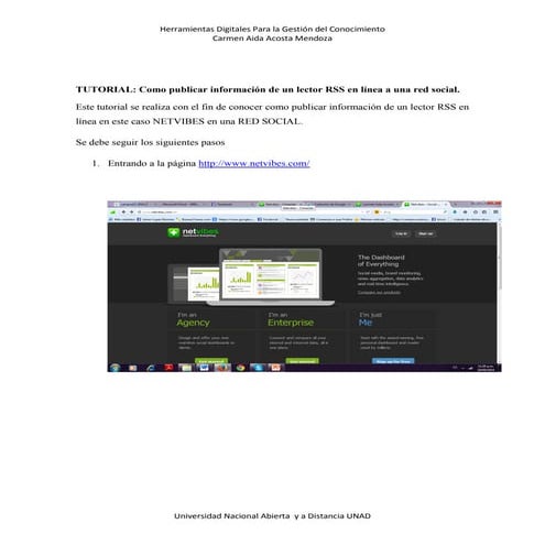 Tutorial como se puede publicar informacion de netvibes a una red social 