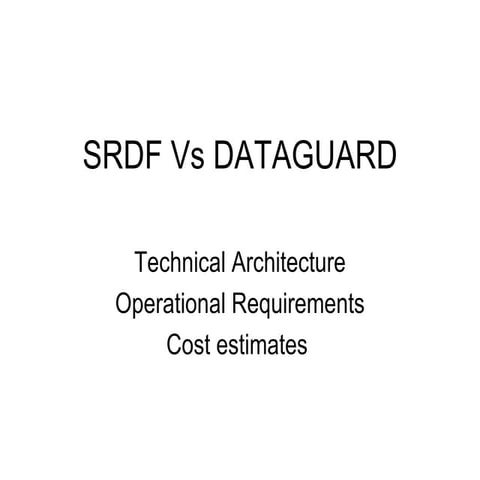 Srdf Vs Dataguard