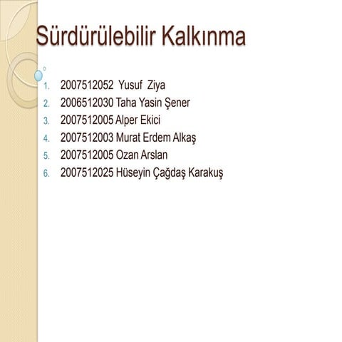 SüRdüRüLebilir KalkıNma