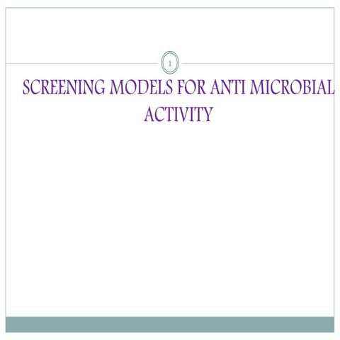 anti microbial screening models 