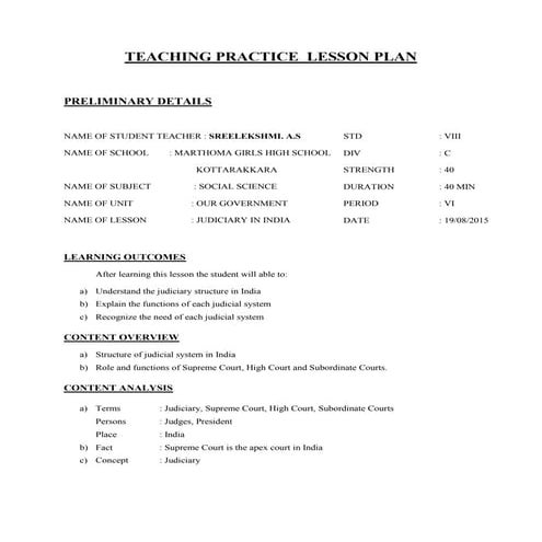 Sreelekshmi(lesson plan)