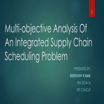 MULTI-OBJECTIVE ANALYSIS OF INTEGRATED SUPPLY CHAIN PROBLEM | PPT image.