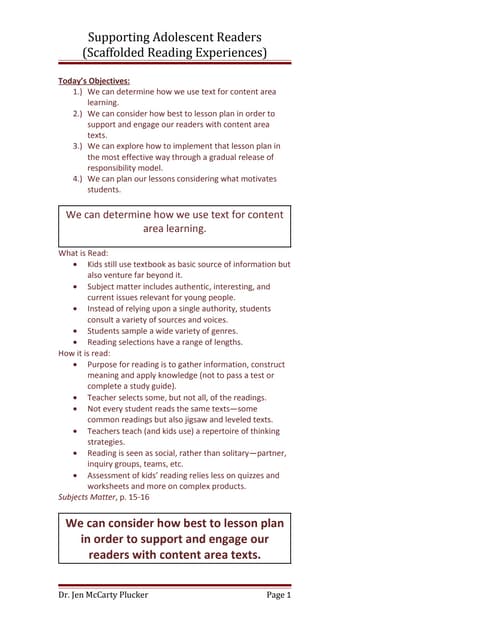 SRE Handouts Osseo