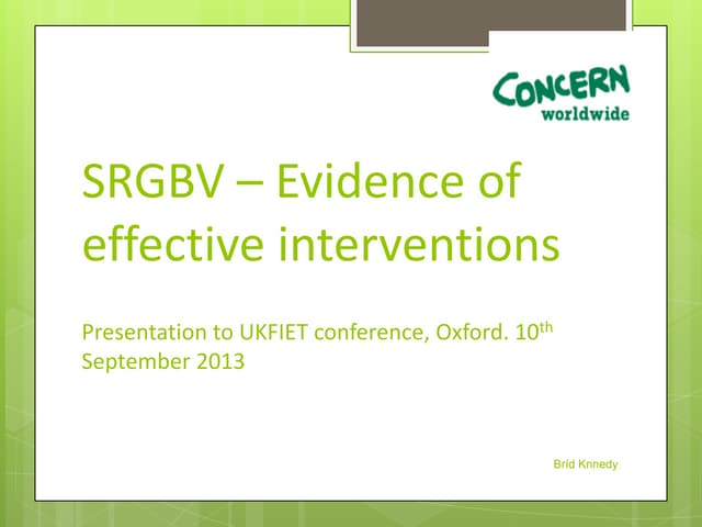 School-related gender-based violence: evidence of effective interventions