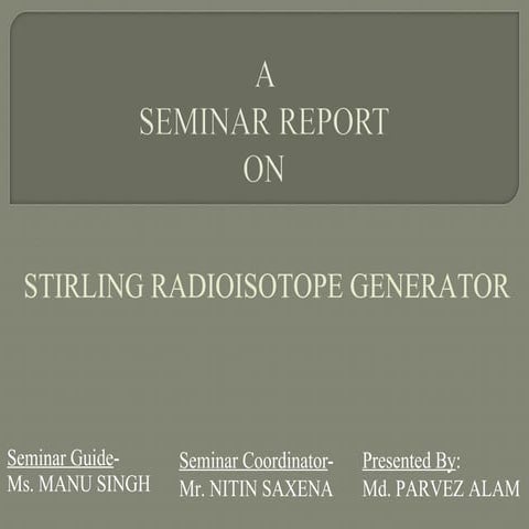 stirling radioisotope generator