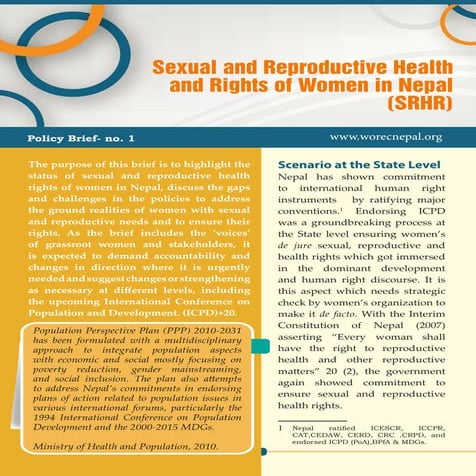 Sexual and Reproductive Health and Rights of Women in Nepal (SRHR) | PDF