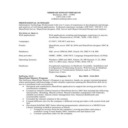 Sridhar Somasundharam