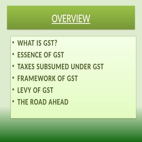 PowerPoint Presentation on Goods and Services Tax | PPTX