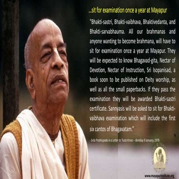 Srila Prabhupada On Bhakti Sastri